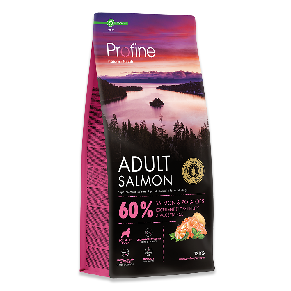 Profine Adult Salmon (12 kg) fuldfoder med 37% laks til voksne hunde 