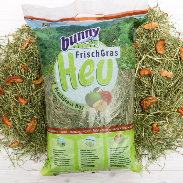 Bunny Nature FreshGrass Hø - med æble (500g) til kaniner, marsvin mfl. fra petdk