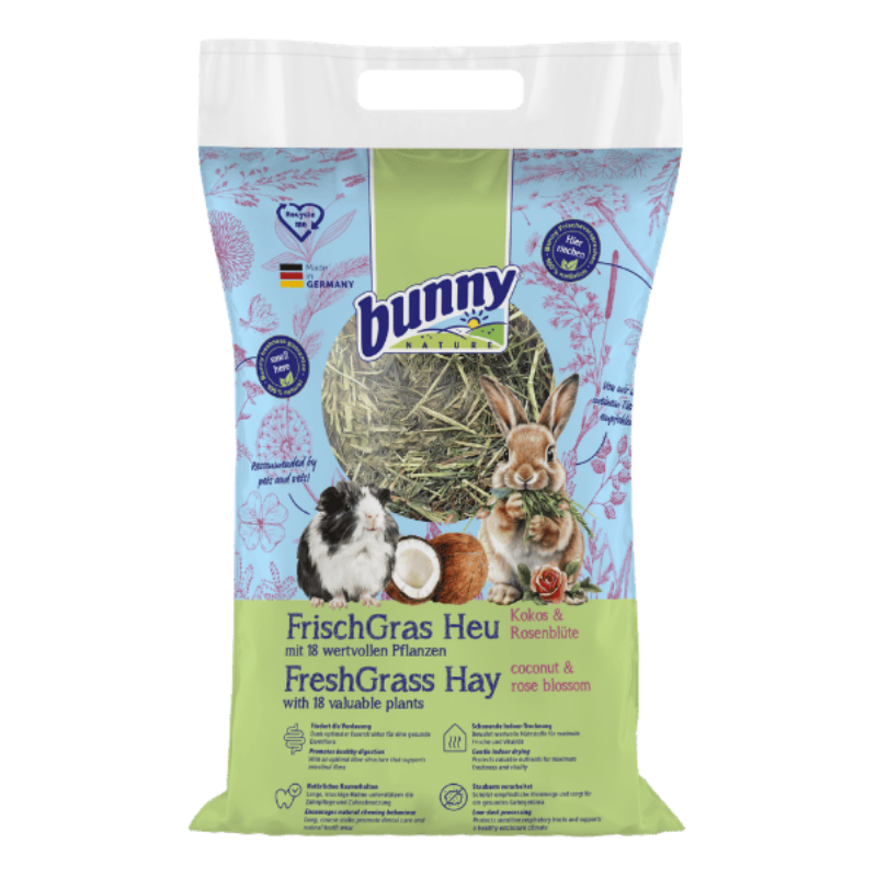 Bunny Nature FreshGrass Hø - med kokos og rosenblade (500g)